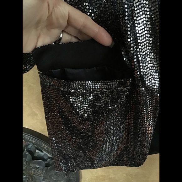 C by One Black and Sequins 3/4 Sleeve Blazer Size medium - Picture 10 of 16